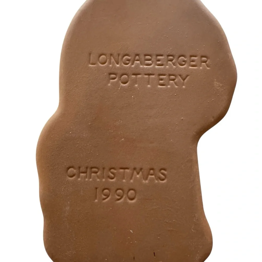 Longaberger Pottery Santa Claus Cookie Mold Set One Size Brown